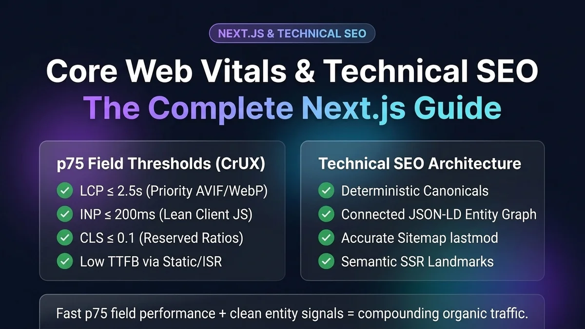Core Web Vitals & Technical SEO for Next.js: The Complete Guide